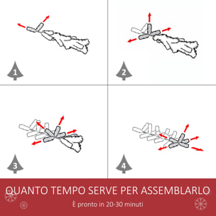 HOMCOM Albero di Natale Innevato Artificiale con Pigne Bianche Base Rimovibile Pieghevole 180cm - Verde