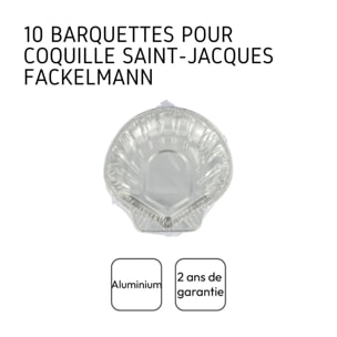 Lot de 10 plats à Saint-Jacques en aluminium  12,5 cm Fackelmann