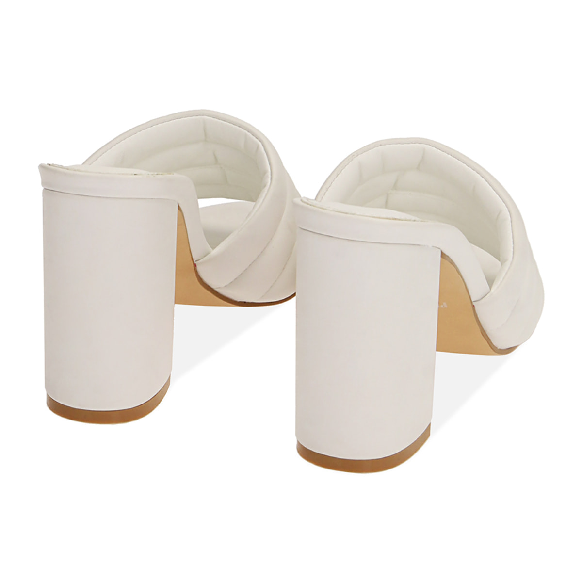 Mules blancas, tacón de 9 cm