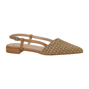 Décolleté sling back Donna Tata Italia Cammello