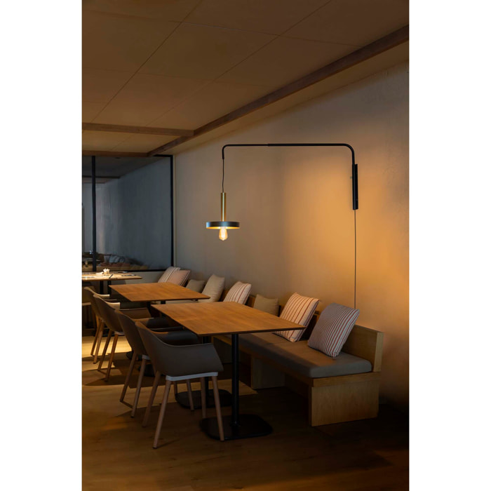 WHIZZ Lampada da parete estensibile nera e oro satinata