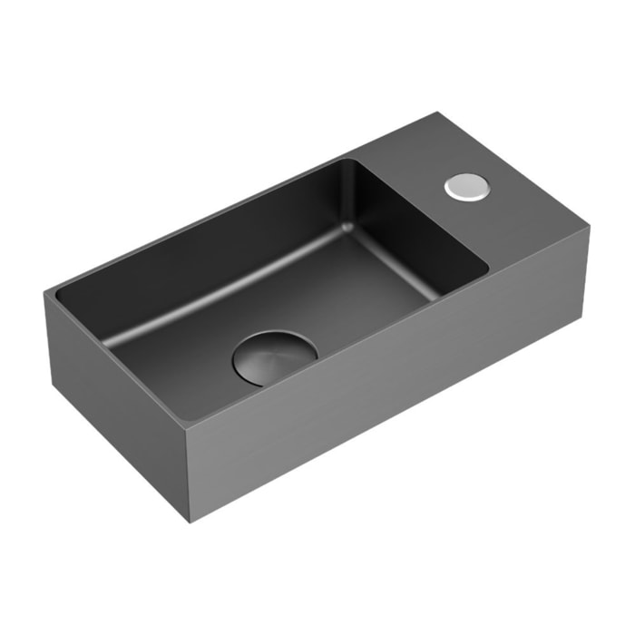 Lave-mains inox 304 gun métal brossé PVD 36,5 x 18 cm SAT Aurum (SATAUR3618BGM)