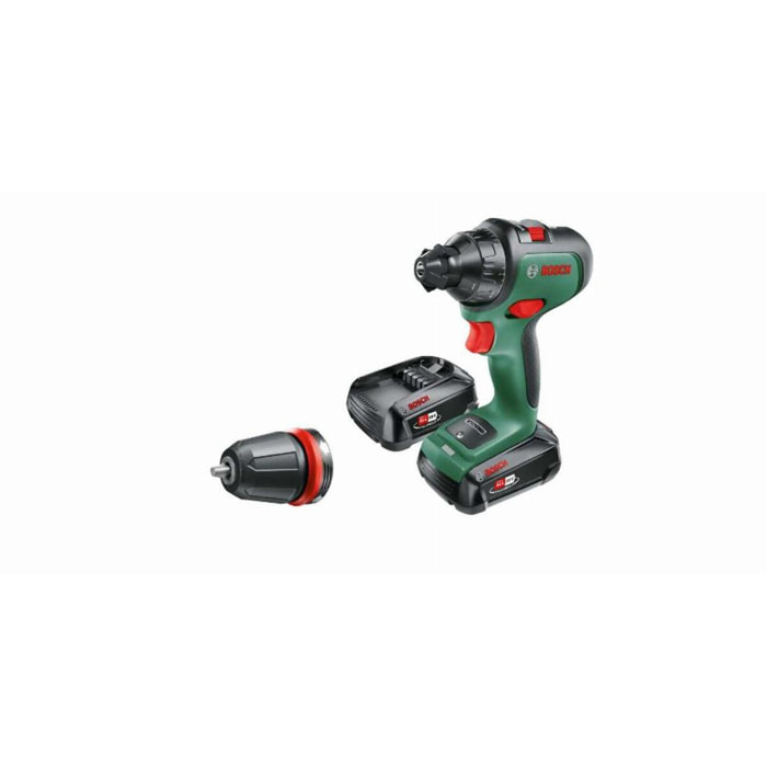 Taladro-destornillador BOSCH AdvancedDrill 18 + 1 portabrocas + 2 baterías 2,5 Ah + cargador - 06039B5006