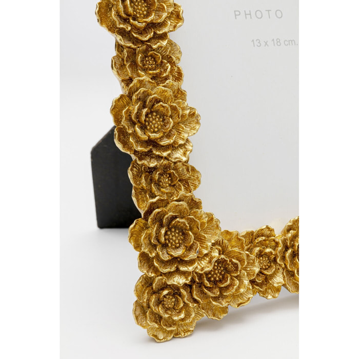 Cadre photo pivoines 18x23cm doré Kare Design