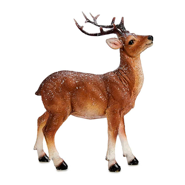 Figura navideña decorativa con diseño de Reno en poliresina.