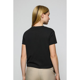 Camiseta Tori negra con print engomado Polo Club