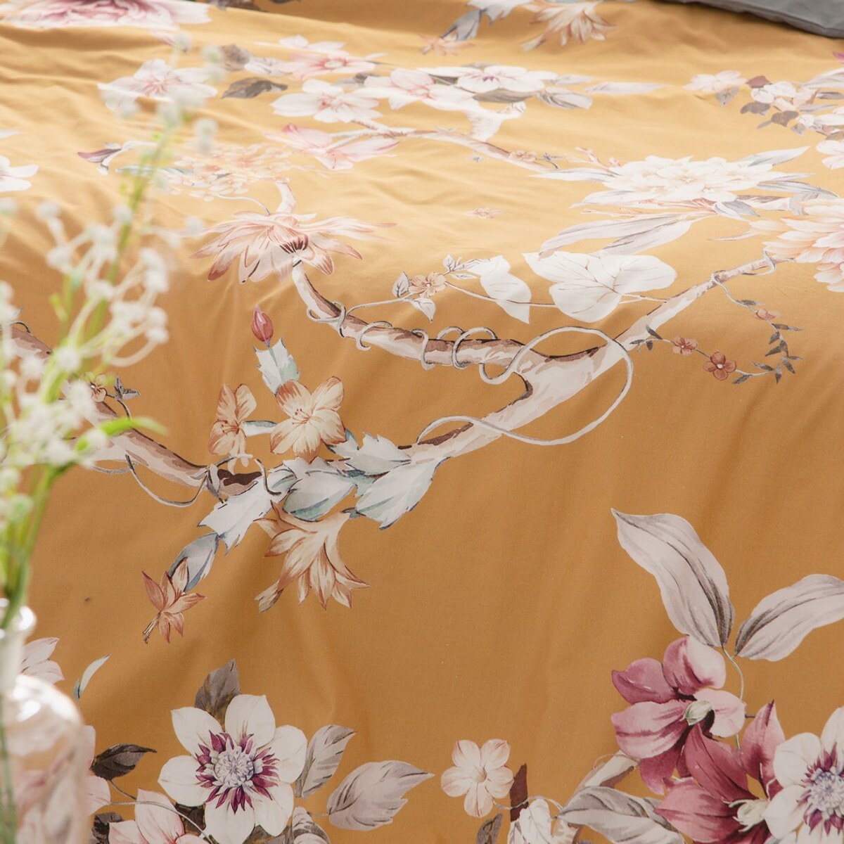 Housse de couette saori ocre