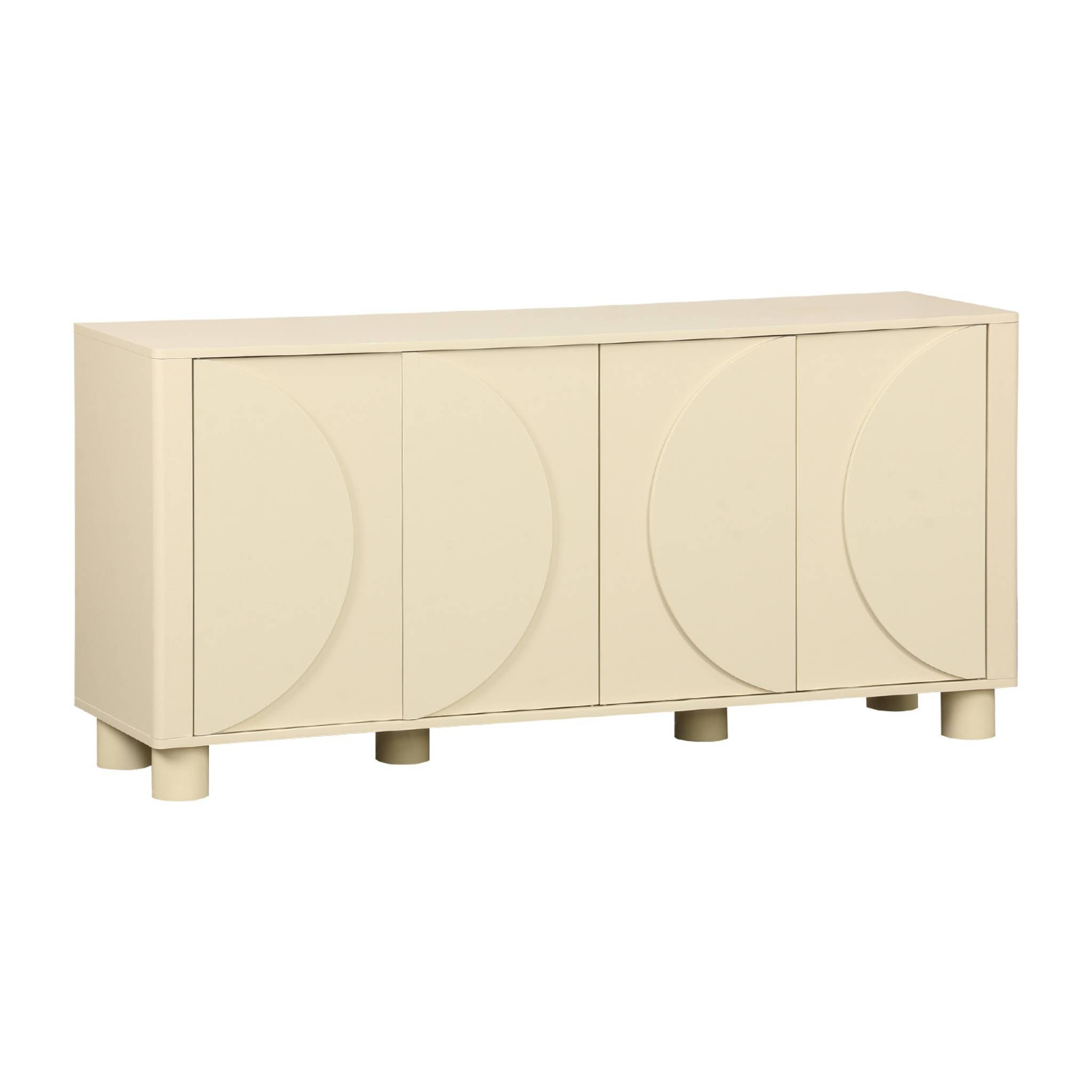 Buffet décor bois 4 portes 155cm PONDI