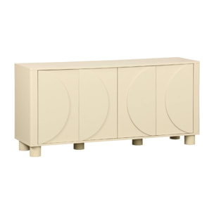 Buffet décor bois 4 portes 155cm PONDI