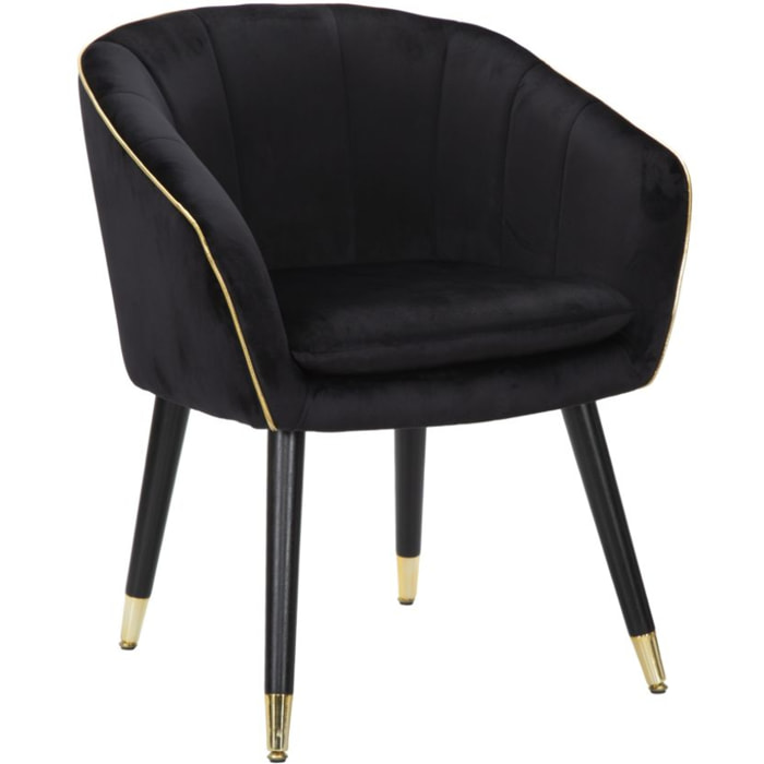 POLTRONA PARIS NERA/GOLD CM 62X58X78