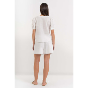 Kocca - Blusa donna in cotone con scollo a V e stampa floreale Donna