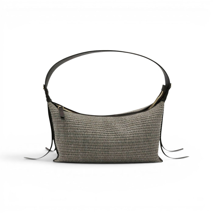 Borsa a spalla Cheval Firenze Laila Mini S/S Testa di Moro (Rafia Greige)