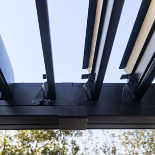 Pergola bioclimatique structure et lames orientables en aluminium noir 4x3m SOPRON