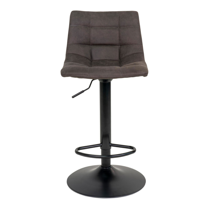 Set 2 sgabelli da bar Middelfart in microfibra grigio scuro con base nera