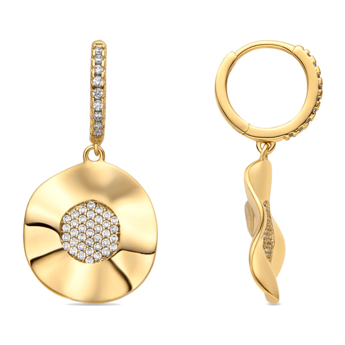 Pendientes con Circonita Brillante acabado oro 18k