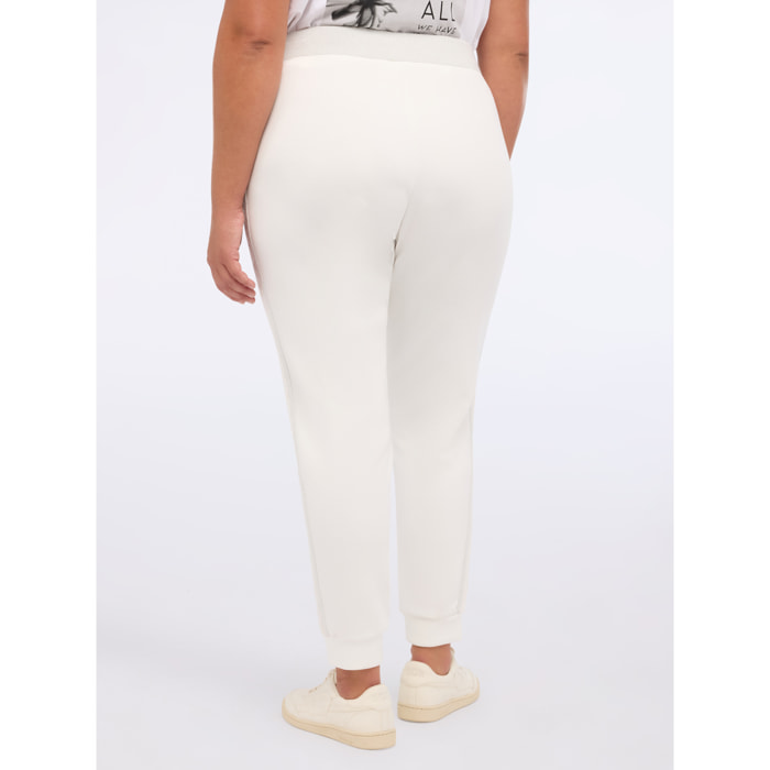 Fiorella Rubino - Pantalones Jogger en tejido scuba - Blanco