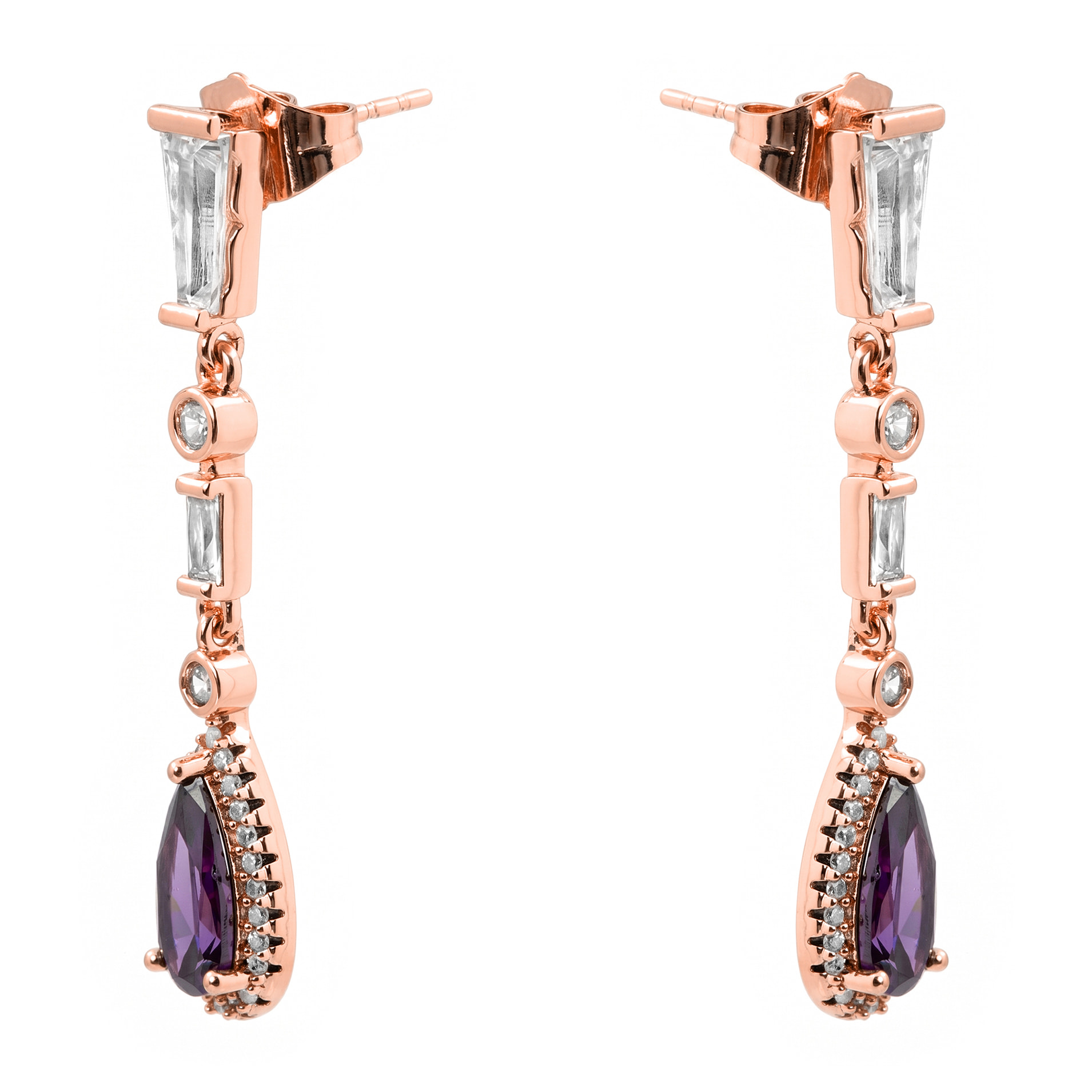Pendientes Orzus acabado oro rosa 18k