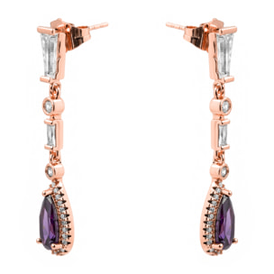 Pendientes Orzus acabado oro rosa 18k