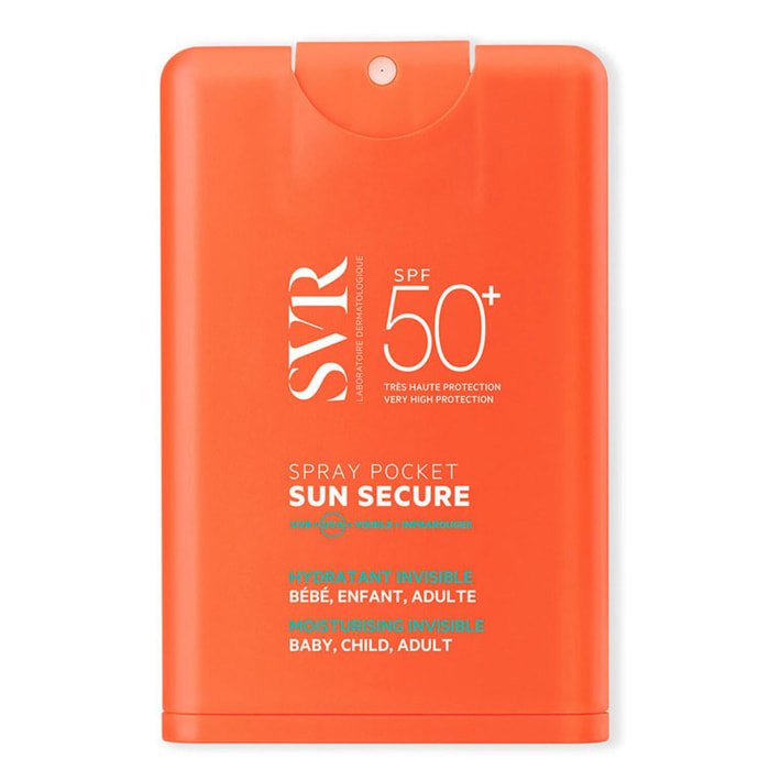 Sun Secure SPF50+  - Spray Pocket Solaire - Hydratant Invisible 20 ml