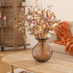 Vase verre martelé Alric marron H33cm