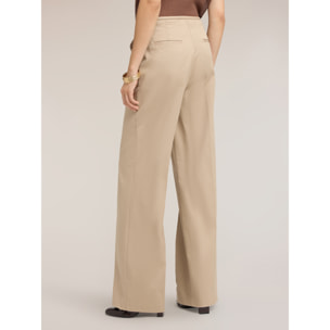 Motivi - Pantaloni palazzo in gabardina con piega stirata - Beige