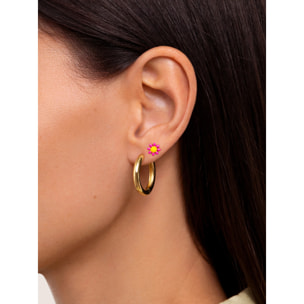 Orecchino Pink Daisy May in Acciaio Placcato Oro