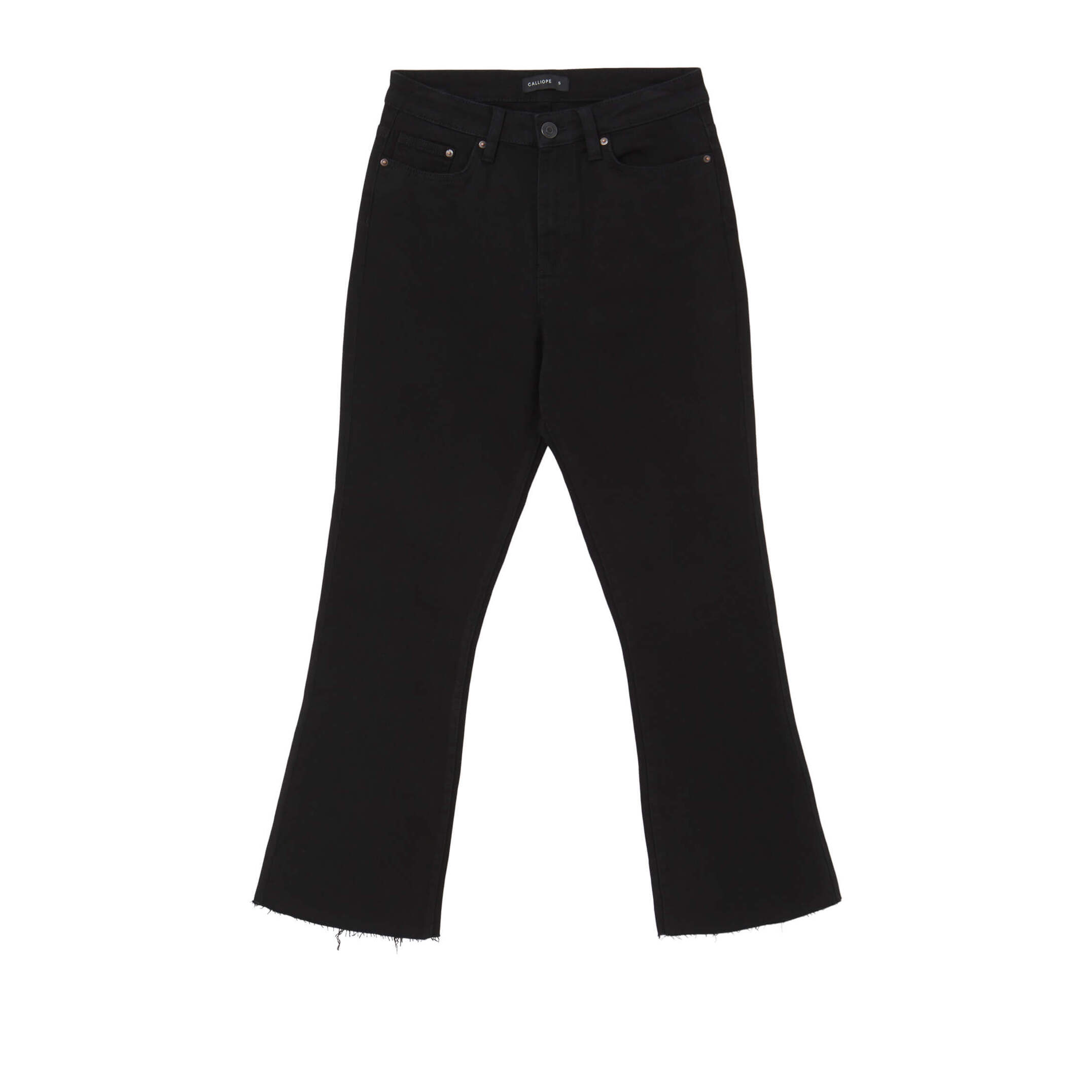 Pantalone cropped flare in cotone