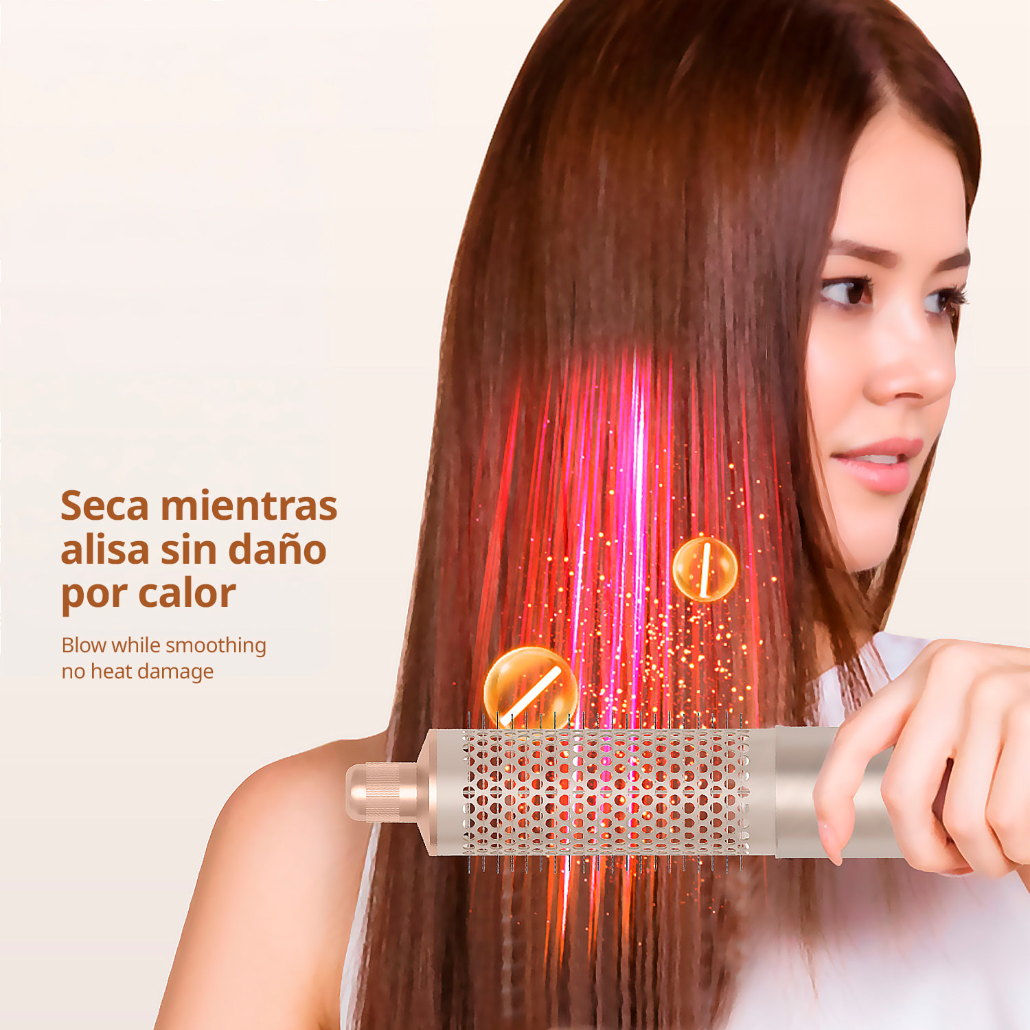 Secador de pelo 648. 8 en 1 con iones negativos. Permite alisar, secar, rizar y mucho más. 3 velocidades, 4 temperaturas y 8 accesorios.