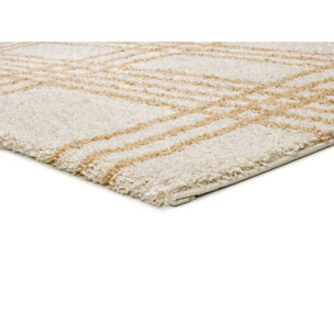 HELIA Alfombra shaggy de estilo nórdico en tonos beige, varias medidas disponibles