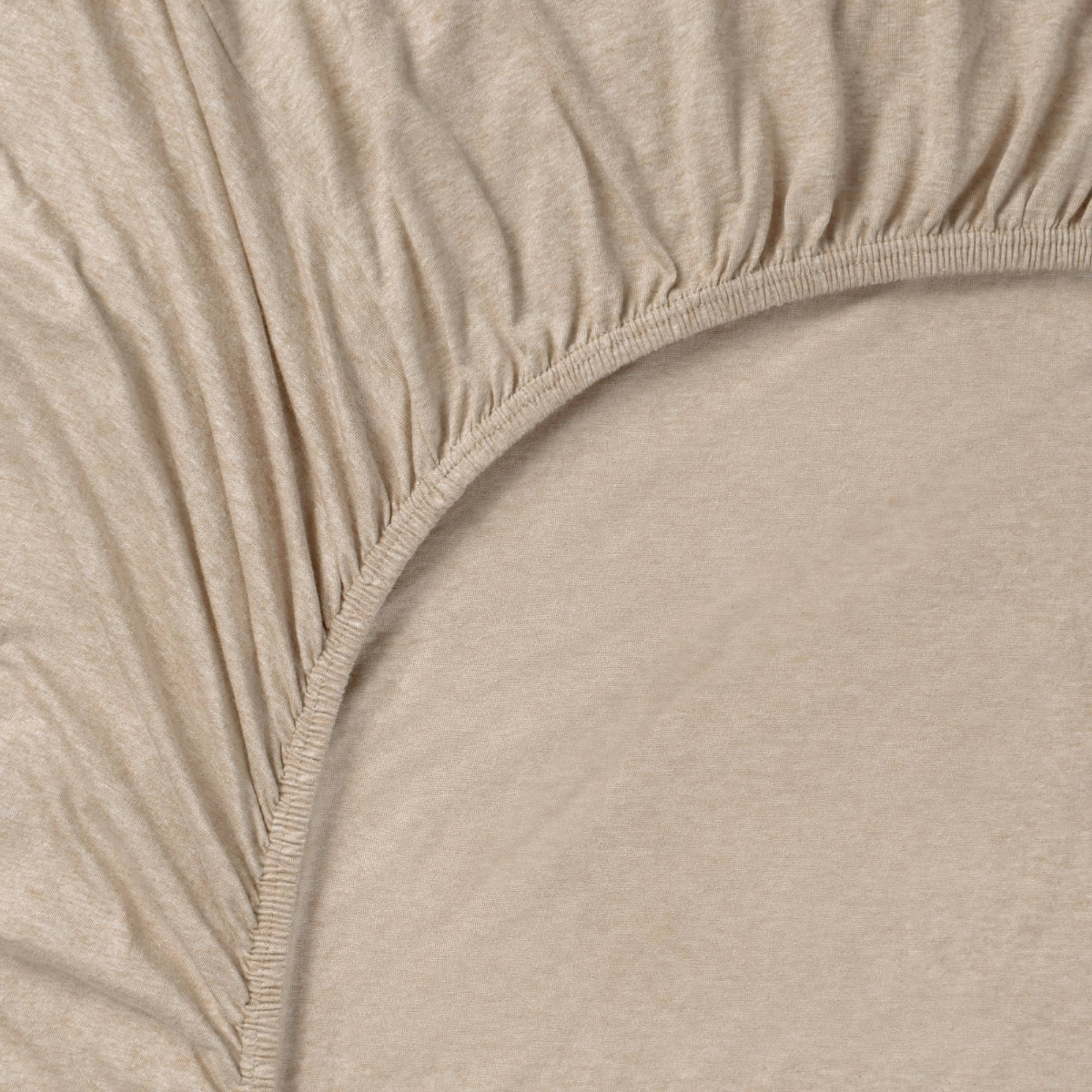 Sábana bajera ajustable punto de algodón Punri color marron beige Punto de algodón