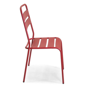 Sedia Rovigo Vacchetti in metallo rosso cm50x54h42/87