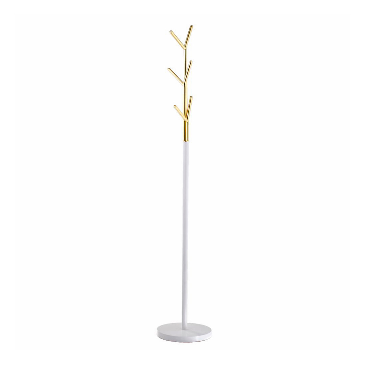 Perchero Árbol metal blanco y dorado 175x31x31 cm
