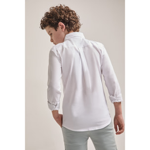 Polo Niño Manga Larga de Punto Camisa 100 % Algodón Color Blanco, Cuello Button-Down, Botones Frontales, Logo Bordado | Color: Blanco | Street Monkey