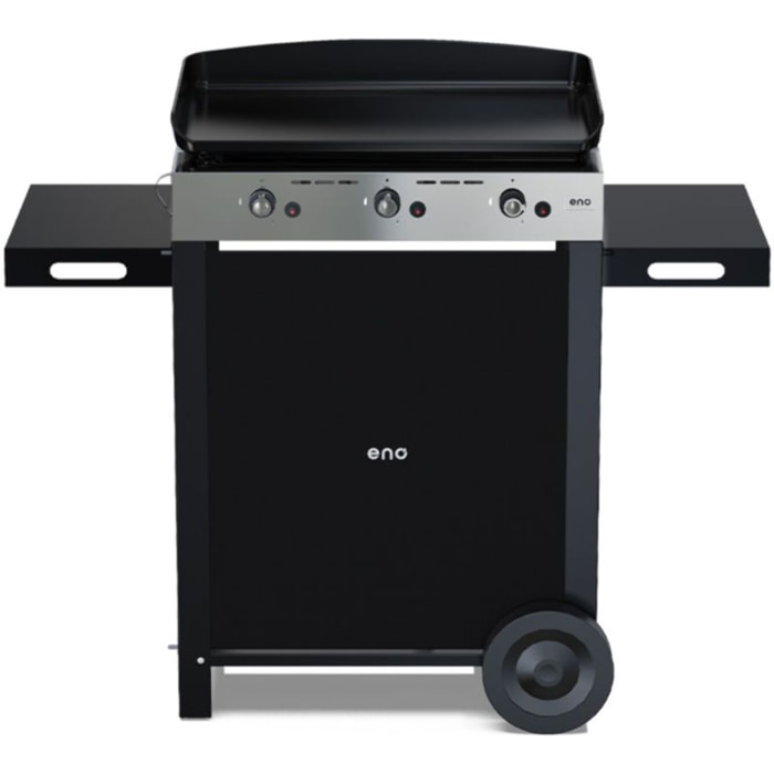 Plancha gaz ENO Combo Initial 65 Inox 3 bruleurs sur chariot, 62x36 cm