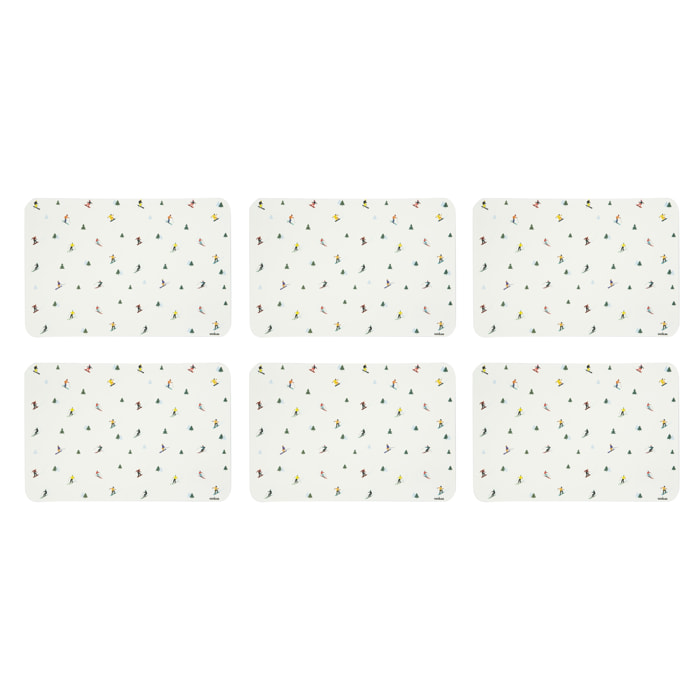 Set 6 tovagliette rettangolari Excelsa – Cortina, Polipropilene bianco