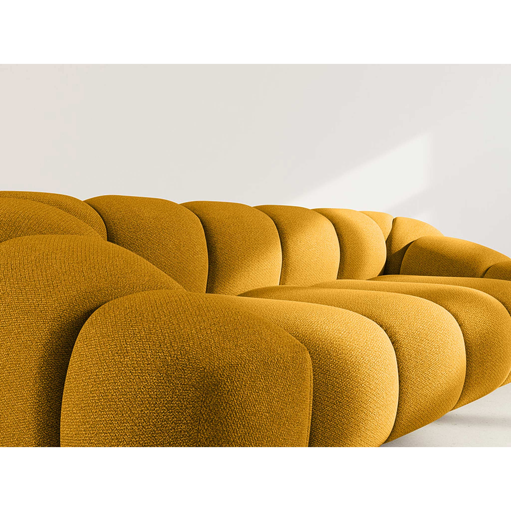 Ava - canapé 3 places en velours texturé - Jaune