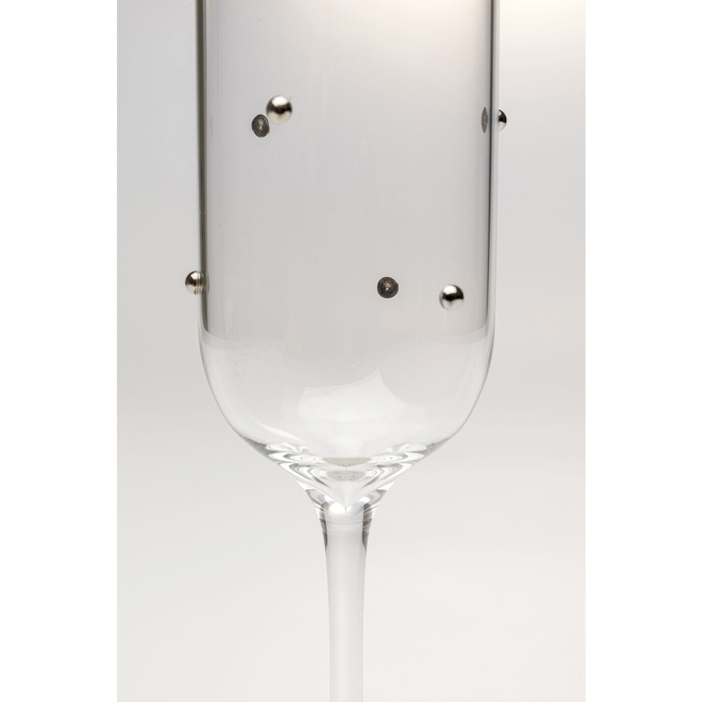 Flûtes à champagne Glam Dots argentées set de 4 Kare Design