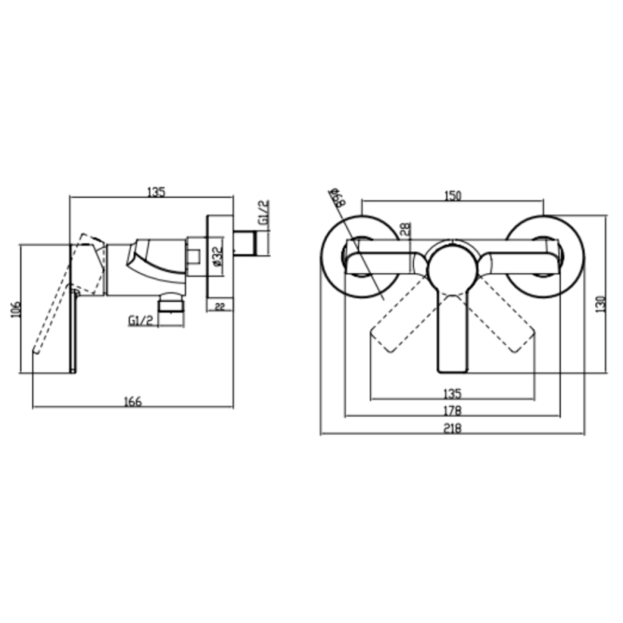 Mitigeur mécanique douche Architectura