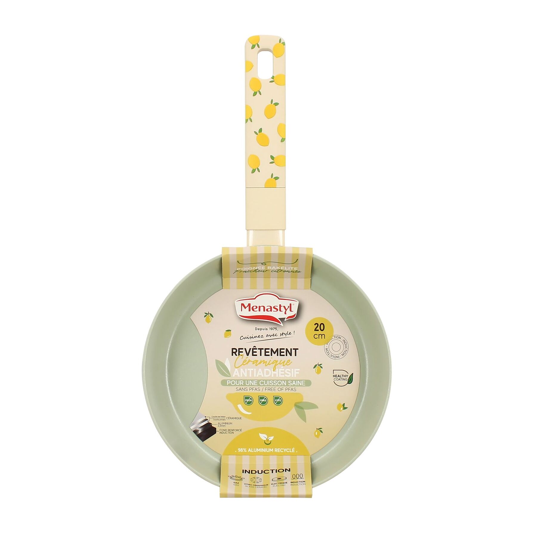 Poêle 20cm en aluminium citron - tous feux CITRON