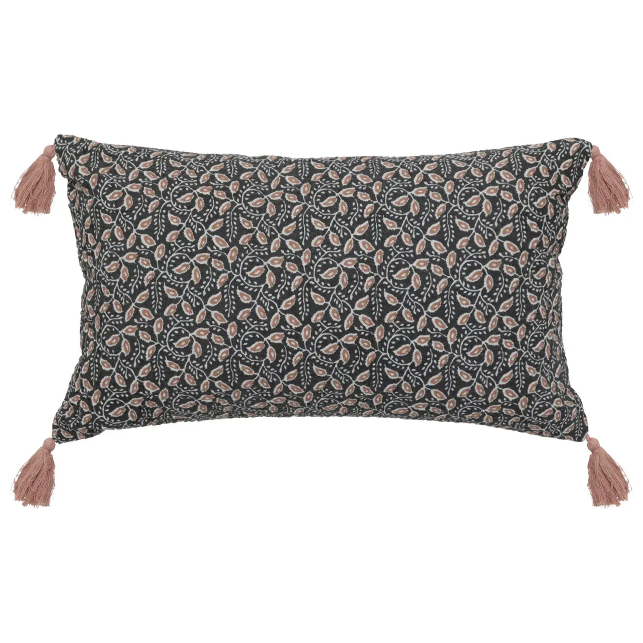 Coussin "Jamana" 30x50cm gris foncé