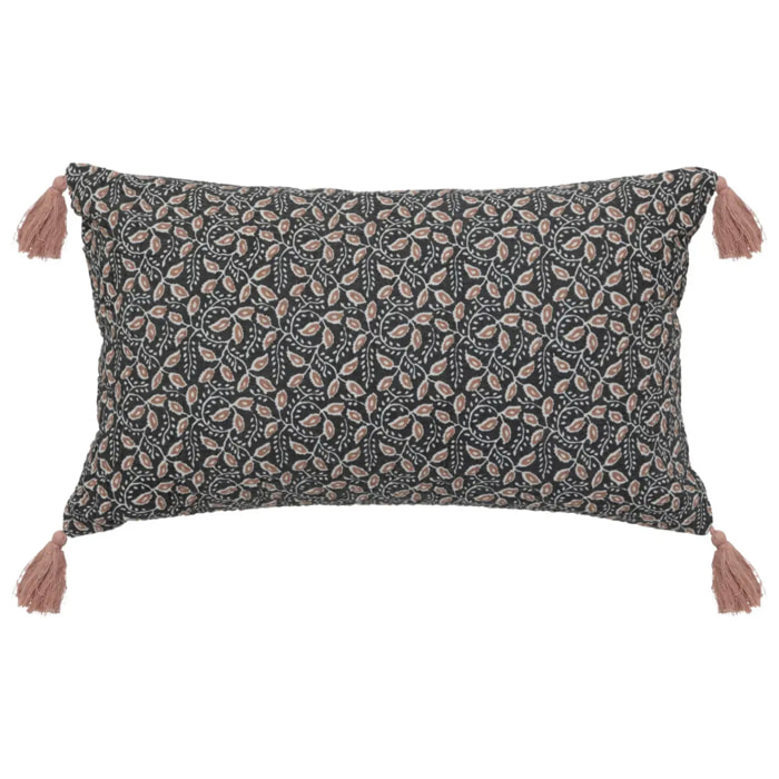 Coussin "Jamana" 30x50cm gris foncé