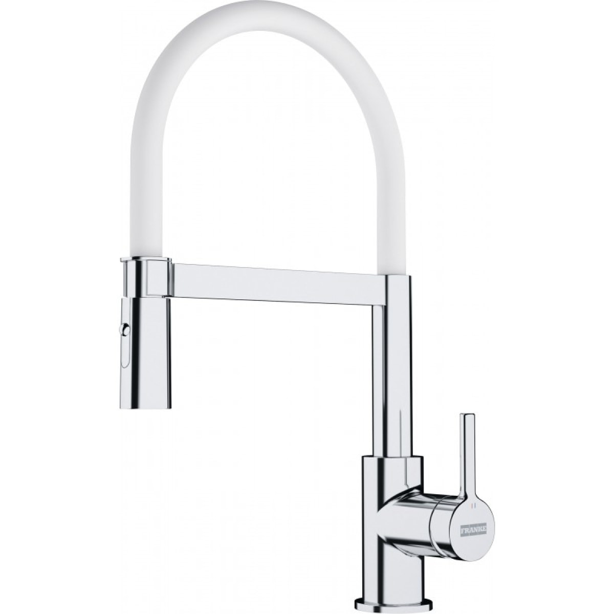 Lina FC 6087.031 Mitigeur cuisine, 205 x 410 mm, semi-pro avec douchette extractible, Chrome/Blanc (115.0626.088)