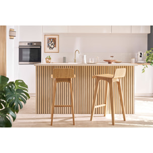 Chaise de bar scandinave en bois clair H75 cm BALTIK
