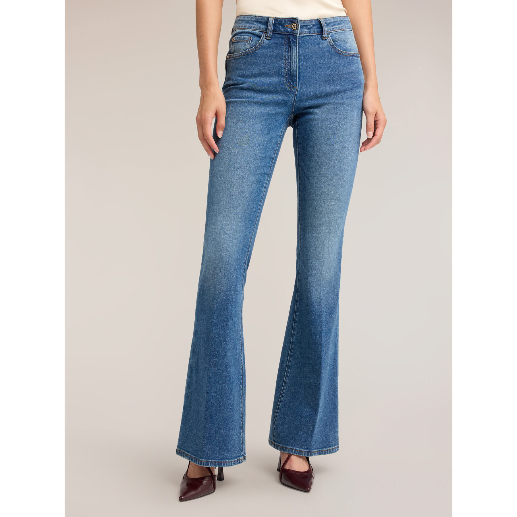 Motivi - Jeans flare Elle high waist - Blu