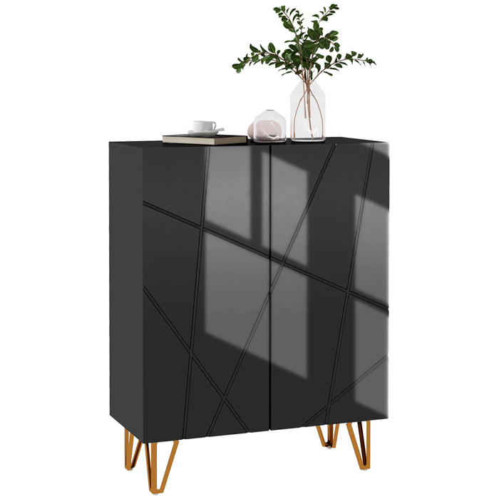 Mueble Zapatero Moderno Zapatero de Entrada Recibidor con Estantes Ajustables Cierre Suave para 15-20 Pares de Zapatos Zapatero Estrecho para Pasillo 72x31,5x95 cm Negro