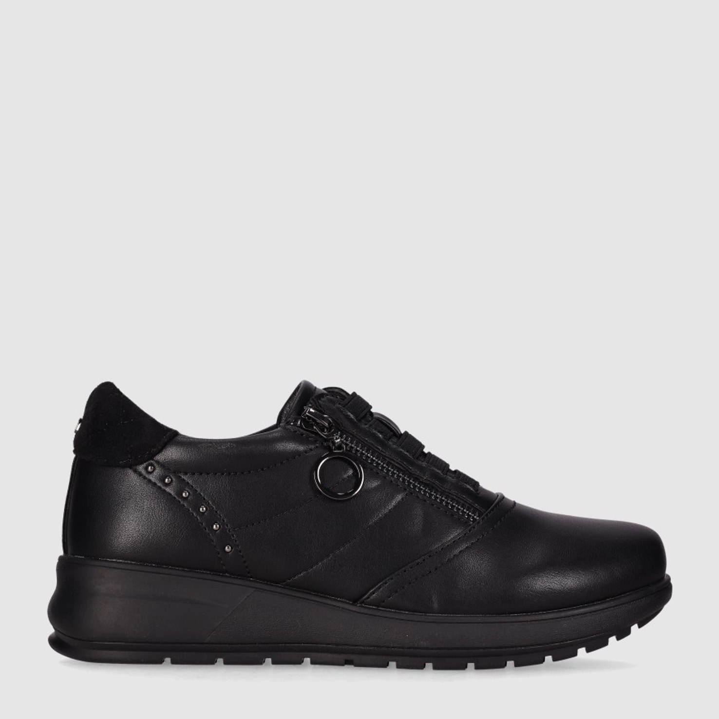 Zapatos de Piel Sintética - Negro - Tacón: 3 cm
