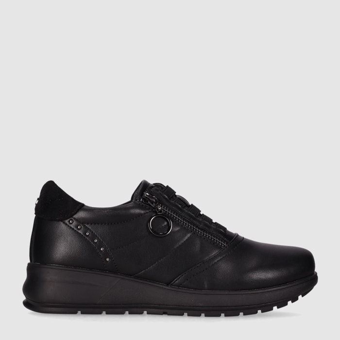 Zapatos de Piel Sintética - Negro - Tacón: 3 cm