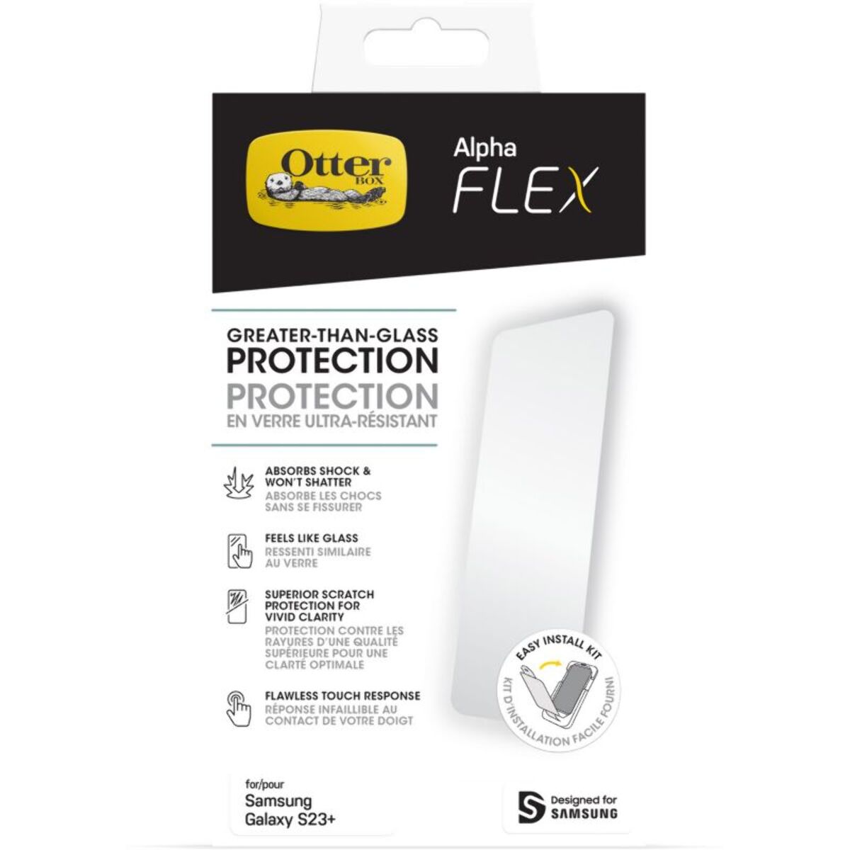 Protège écran OTTERBOX Samsung S23+ Alpha Flex Anti-Microbial