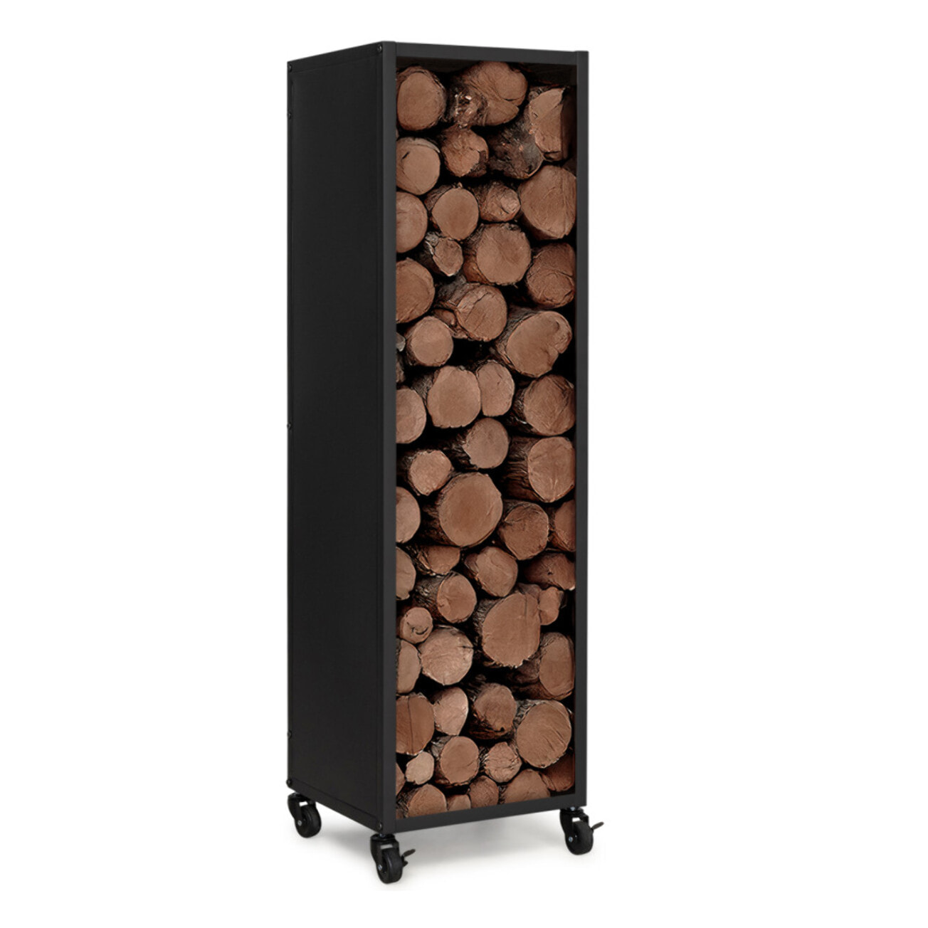 Range bûches vertical 120cm avec roulettes