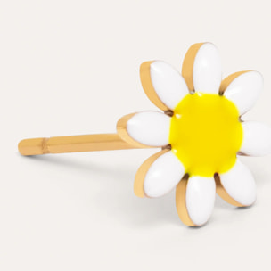 Orecchino White Daisy May in Acciaio Placcato Oro